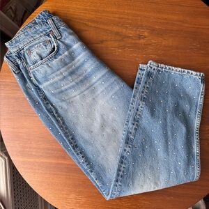 rag & bone Harlow Jewel Ankle Straight Jean in Orian Jewel size 28